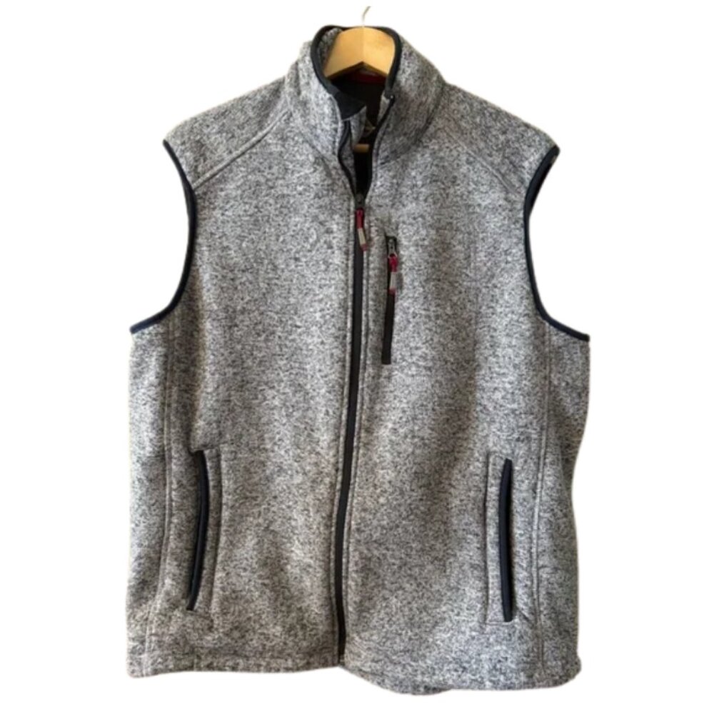 Orvis Gray Marled Fleece Vest Men’s XL Full Zip Layering